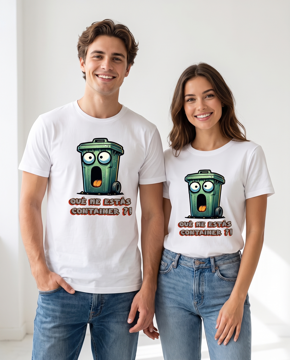 Pareja con camiseta Qué Me Estás Container, diseño divertido de contenedor - Starway to Helen