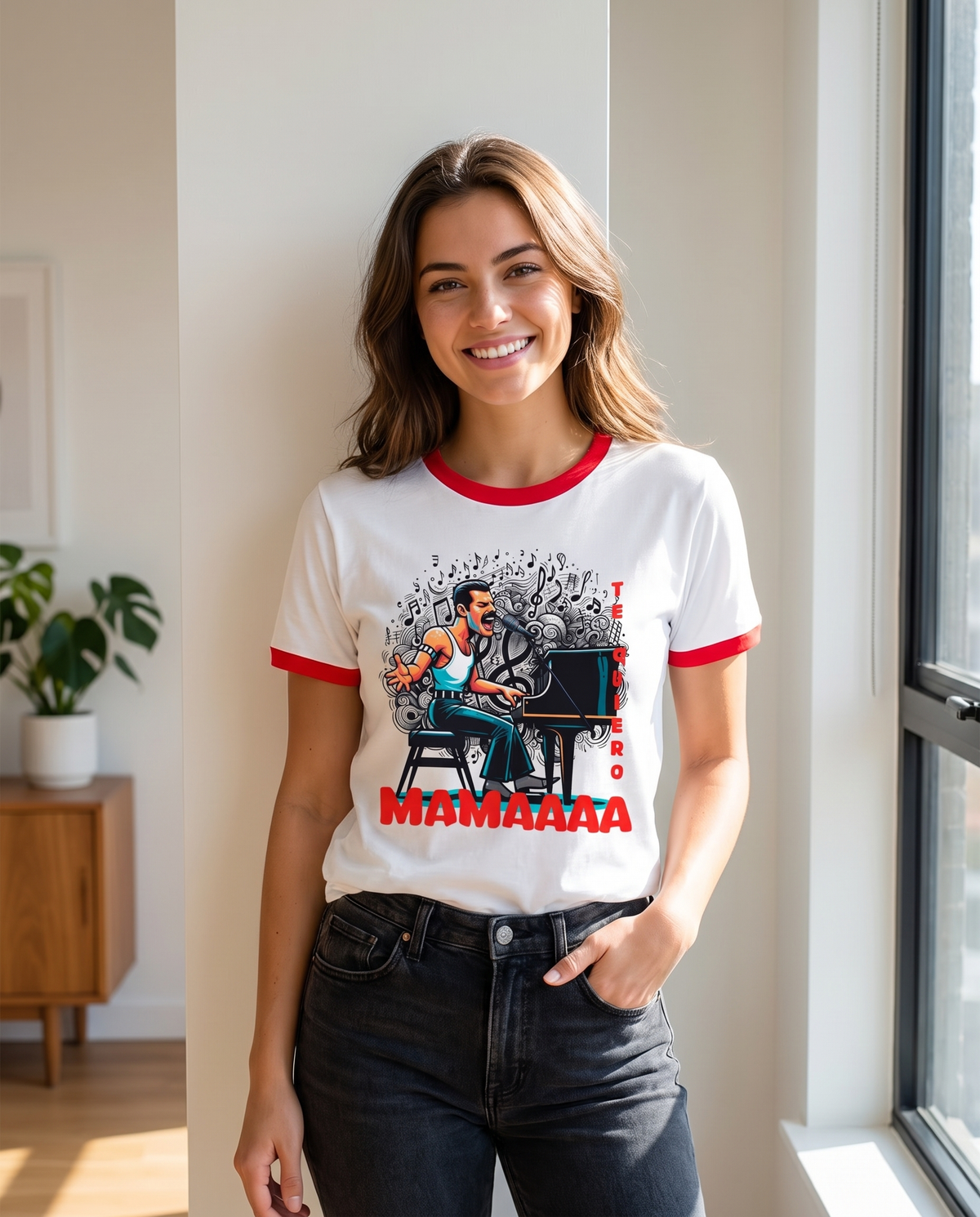 Mujer con camiseta Mamaaaa Te Quiero, parodia musical - Starway to Helen