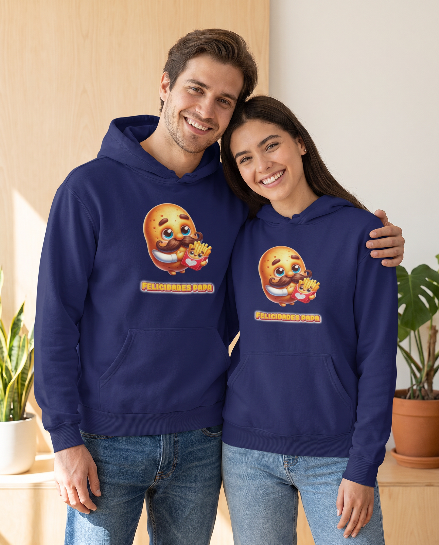 Pareja con sudadera Felicidades Papá, diseño especial Día del Padre - Starway to Helen