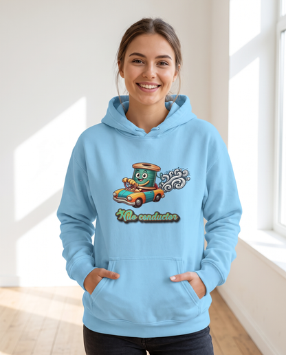 Mujer con sudadera Hilo Conductor, diseño eléctrico con humor - Starway to Helen