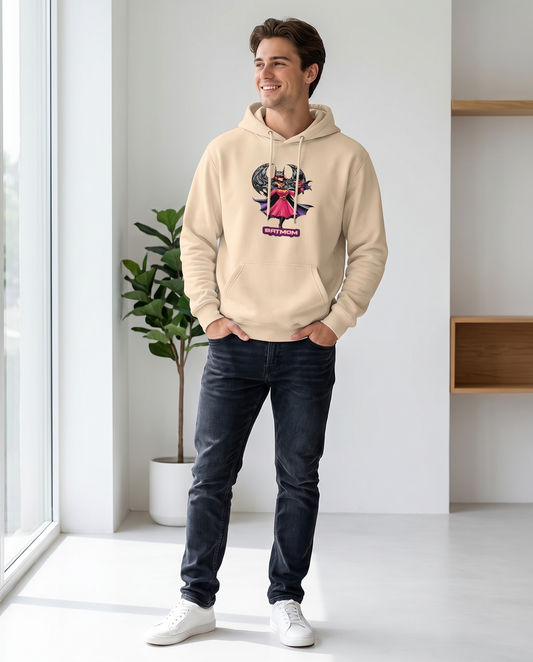 Hombre con sudadera BatMom, parodia de Batman - Starway to Helen