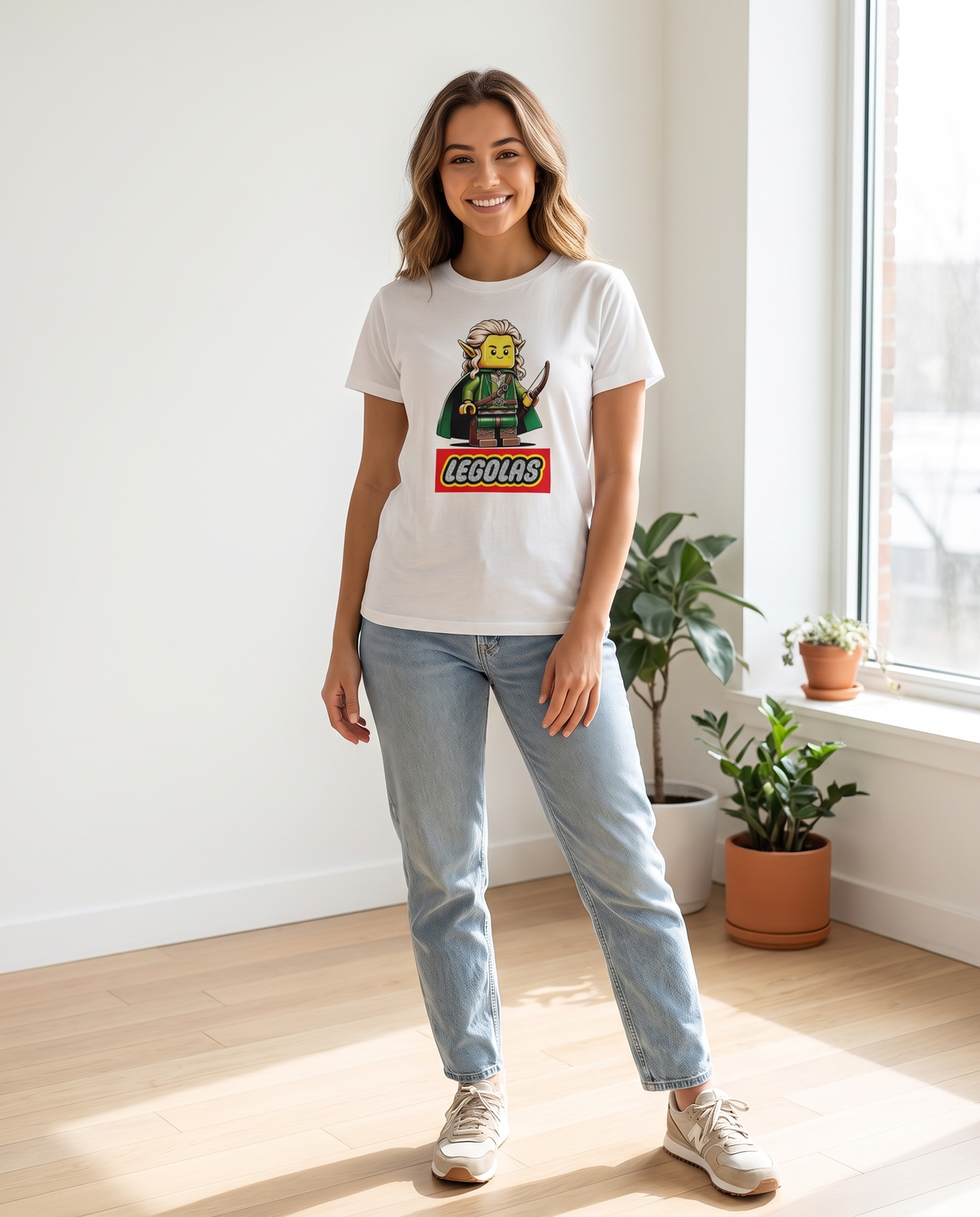 Mujer con camiseta Legolas con diseño de arquero de bloques - Starway to Helen