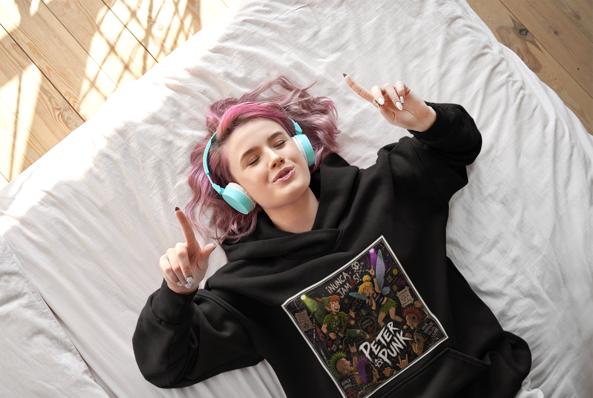 Mujer con sudadera Peter Punk, parodia punk rock - Starway to Helen