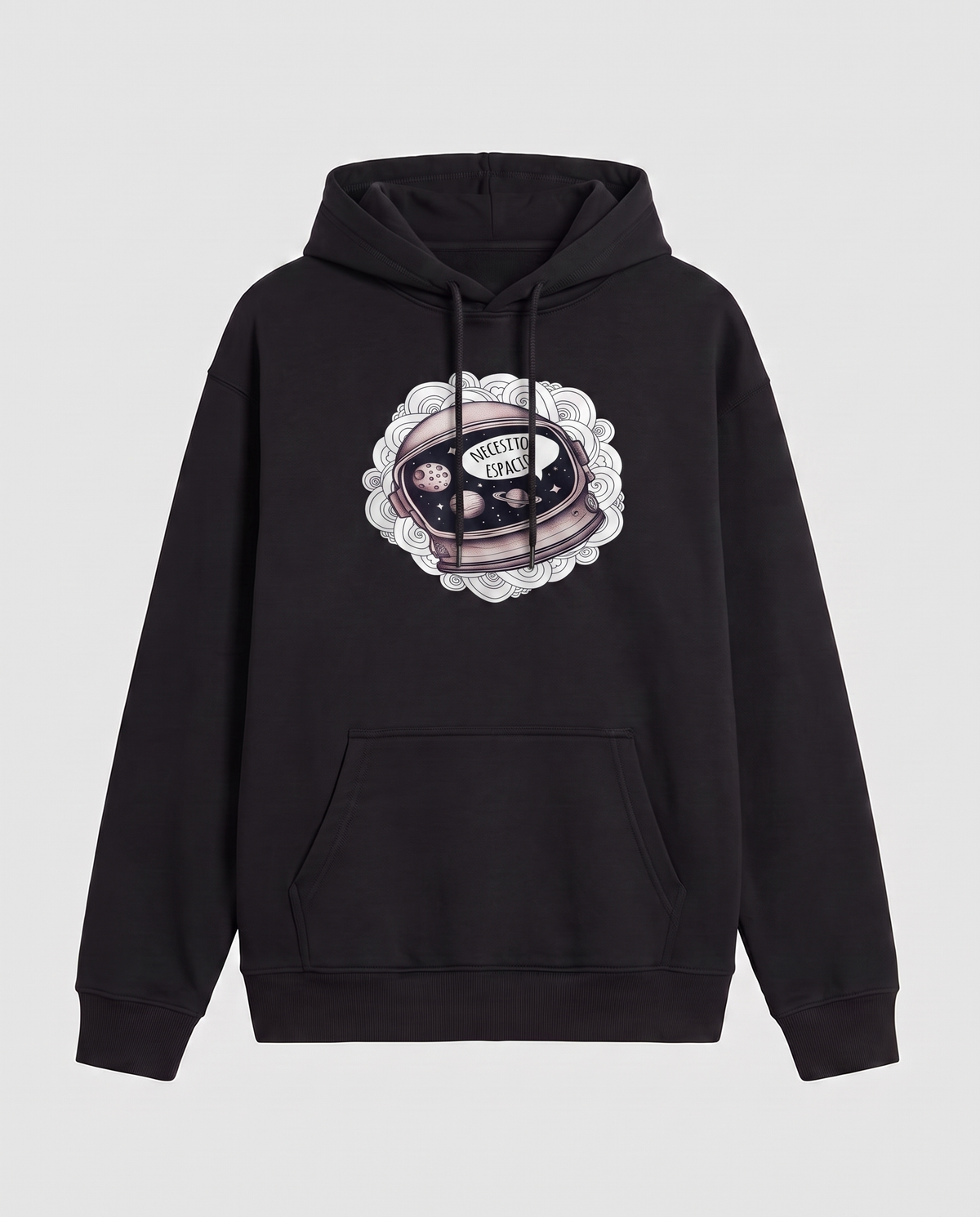 Sudadera Necesito Espacio con capucha y diseño galaxia, humor espacial