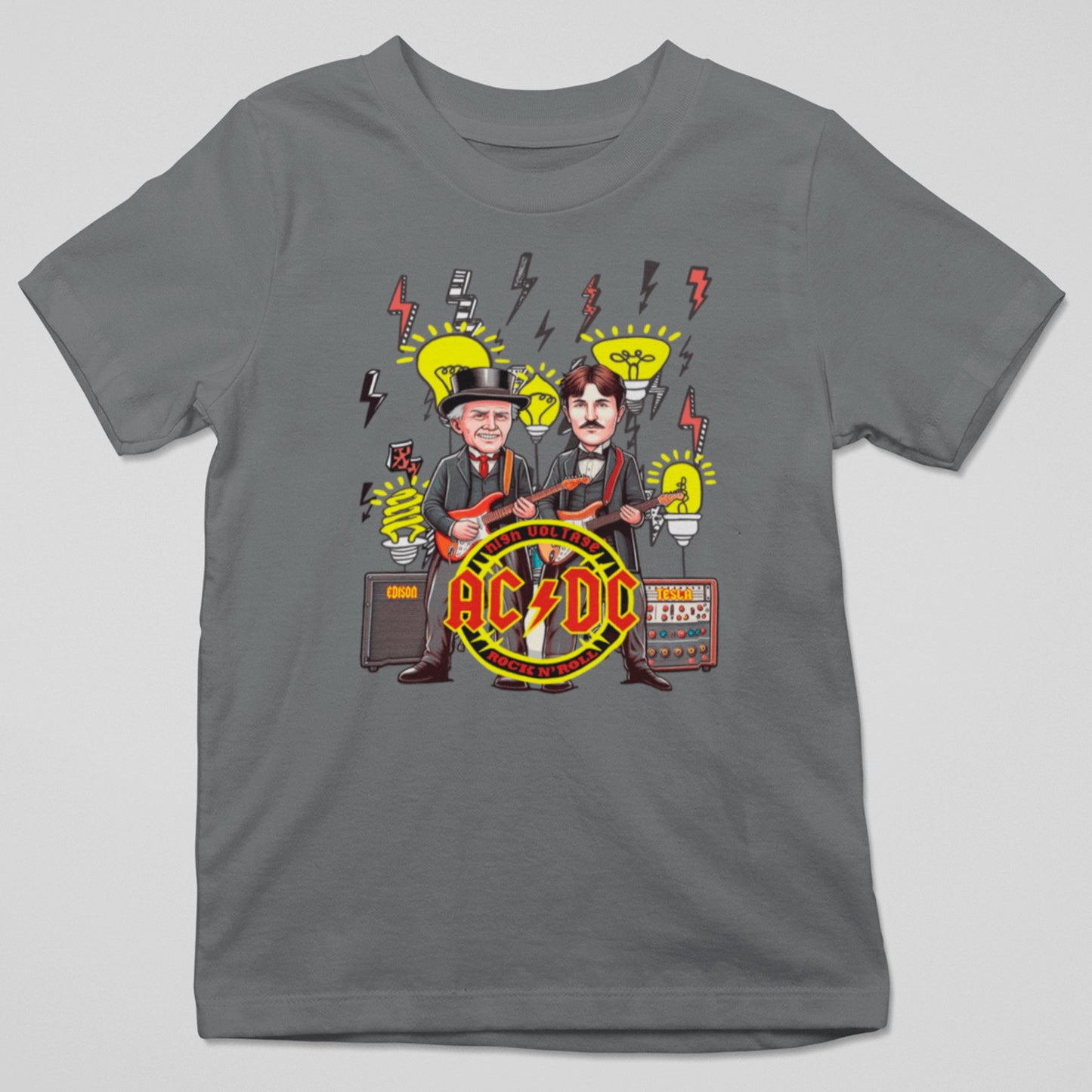 Camiseta AC/DC parodia de AC/DC, Nikola Tesla y Thomas Edison - Starway to Helen