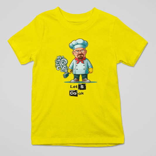 Camiseta Let's Cook parodia Breaking Bad con Heisenberg al sartén, regalo friki original