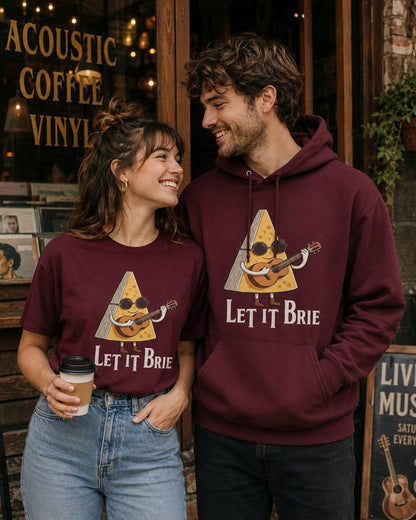Mujer con camiseta Let it Brie, parodia de The Beatles (Let It Be) - Starway to Helen