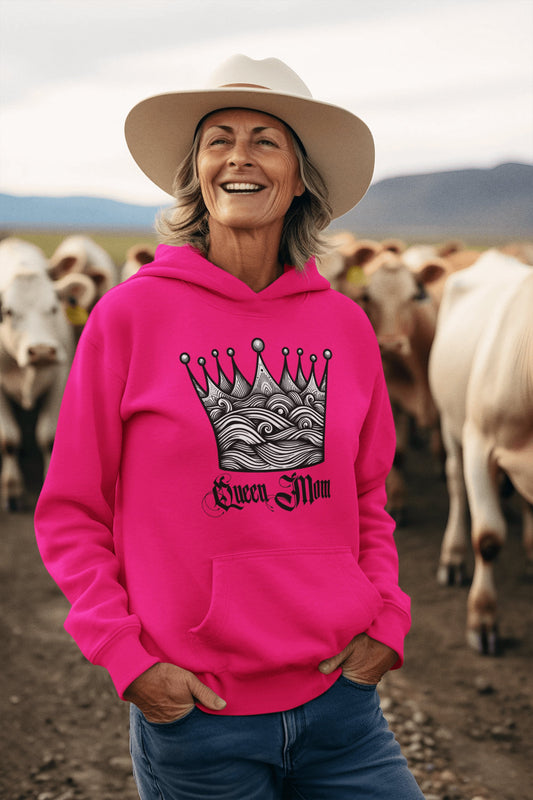 Sudadera Queen Mom Fucsja mockup1
