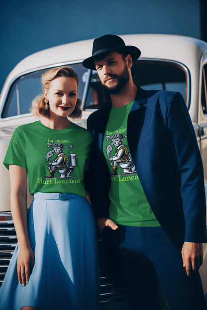 Pareja con camiseta La Cagaste Burt Lancaster, parodia de Burt Lancaster - Starway to Helen