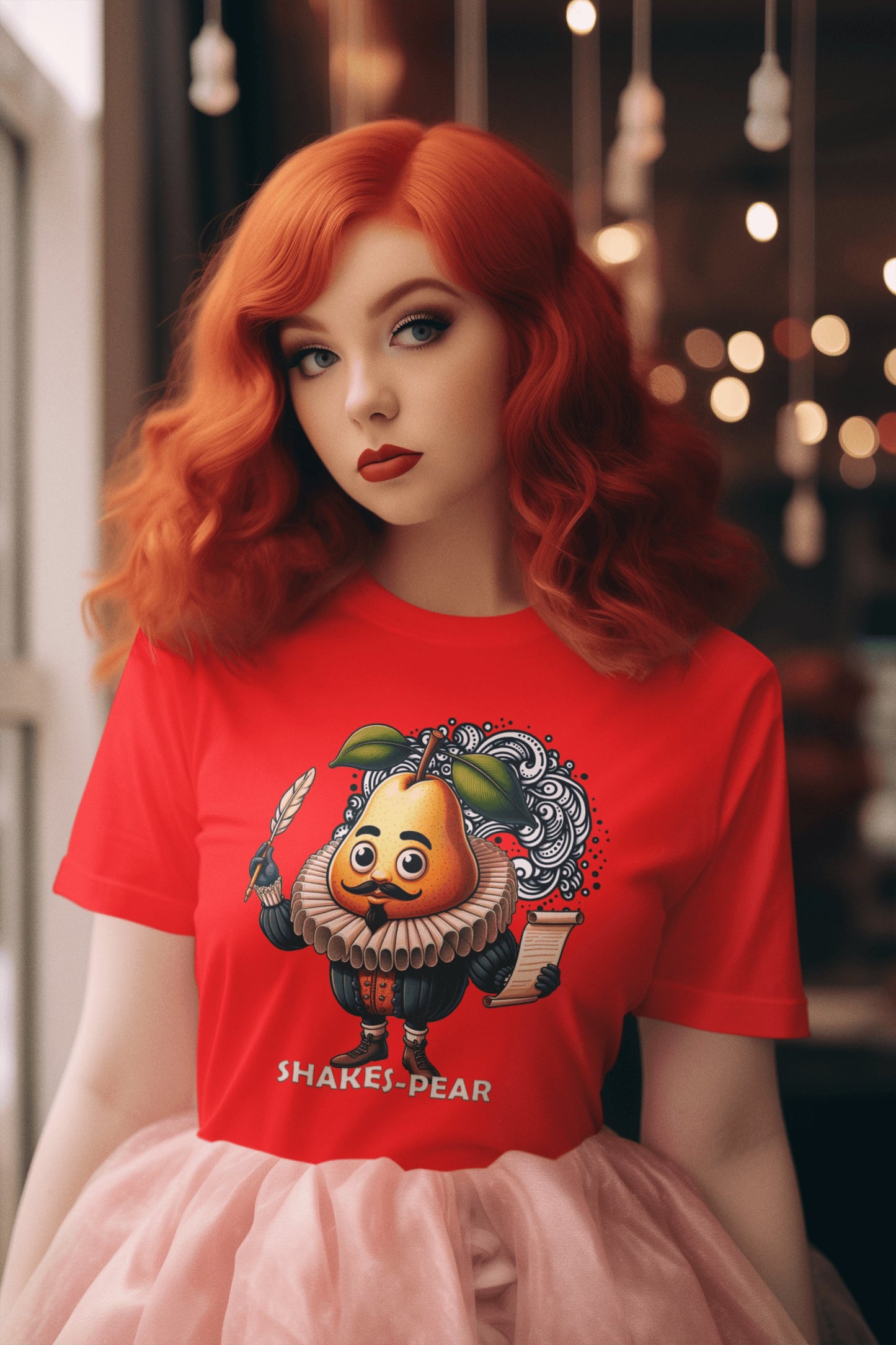 Hombre con camiseta Shakes-Pear, parodia de Shakespeare - Starway to Helen