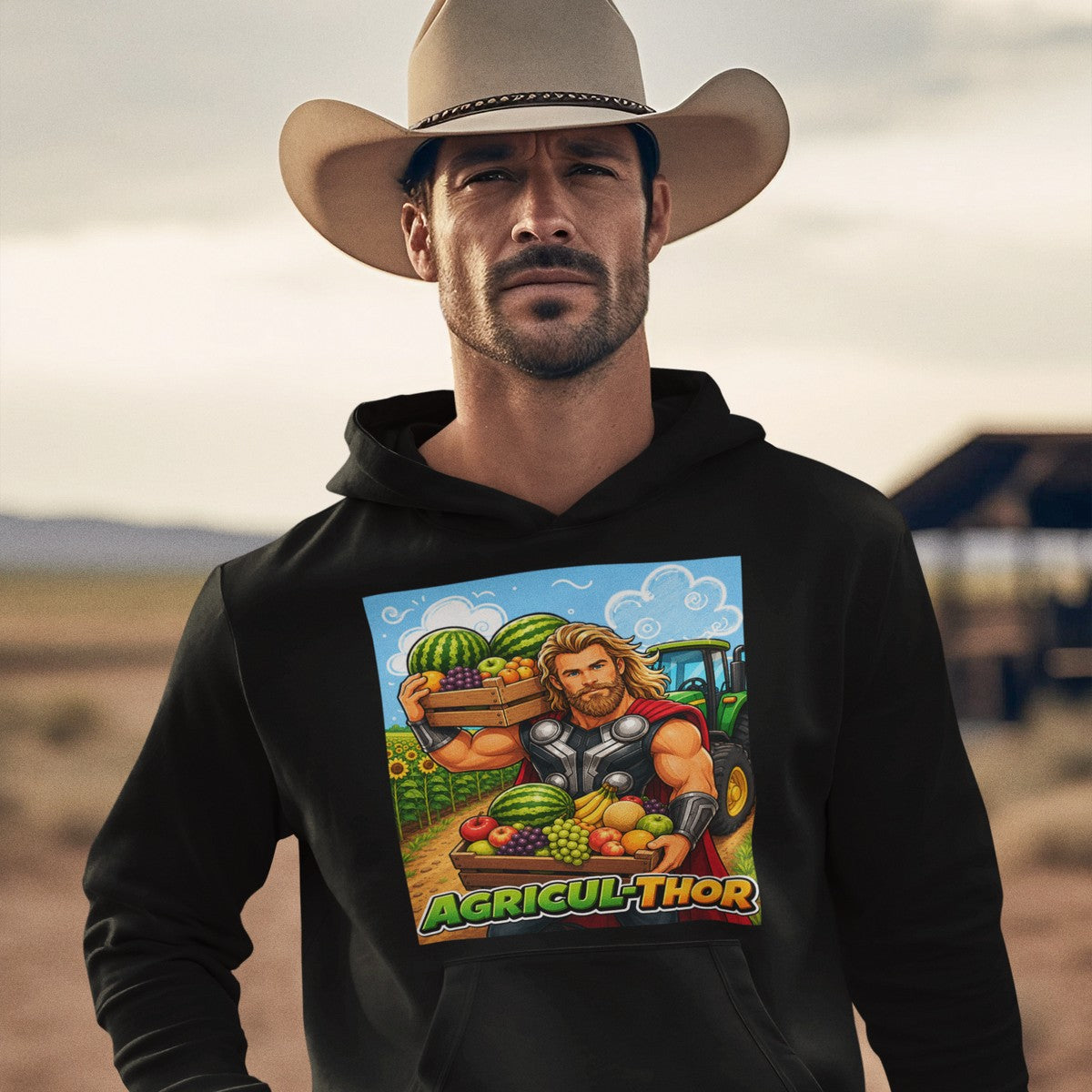 Hombre con sudadera Agricul-Thor, parodia de Thor (Marvel) - Starway to Helen