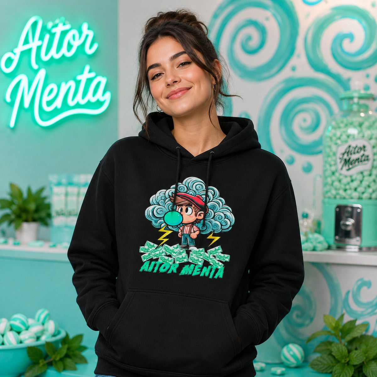 Mujer con sudadera Aitor Menta - Starway to Helen
