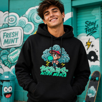 Hombre con sudadera Aitor Menta - Starway to Helen