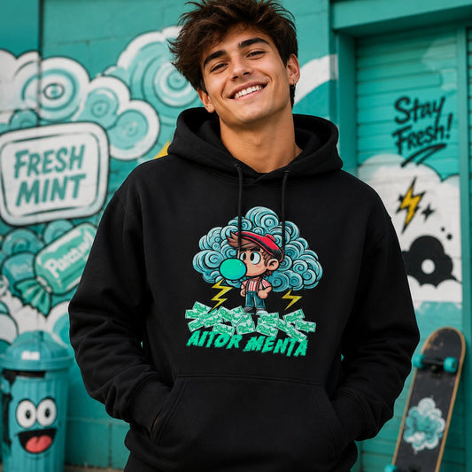 Hombre con sudadera Aitor Menta - Starway to Helen