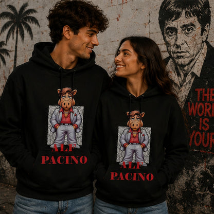 Pareja con sudadera ALF Pacino, parodia de Al Pacino y ALF - Starway to Helen