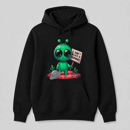 Sudadera Alien Escéptico negra con un alienígena escéptico - Starway to Helen