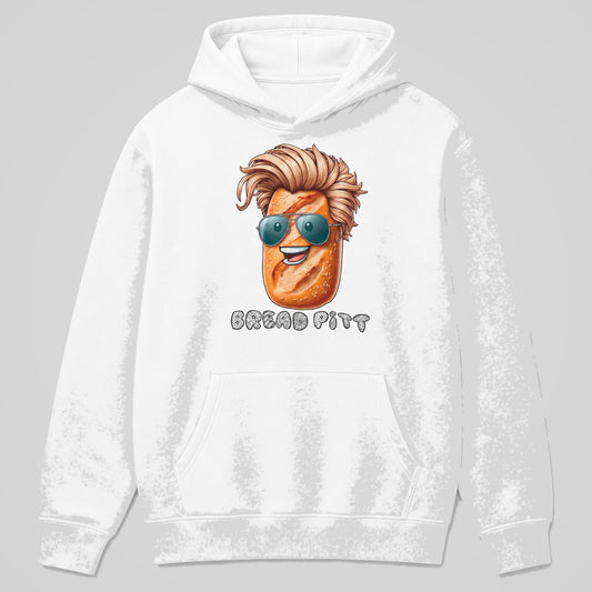 Sudadera Bread Pitt blanca, parodia del actor Brad Pitt como pan - Starway to Helen