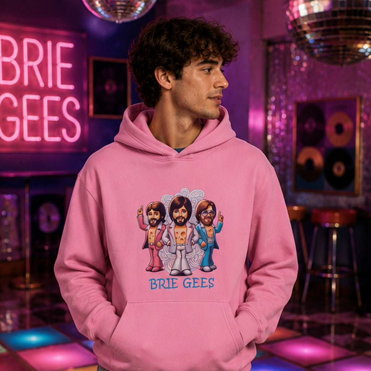 Hombre con sudadera Brie Gees, parodia de The Bee Gees - Starway to Helen