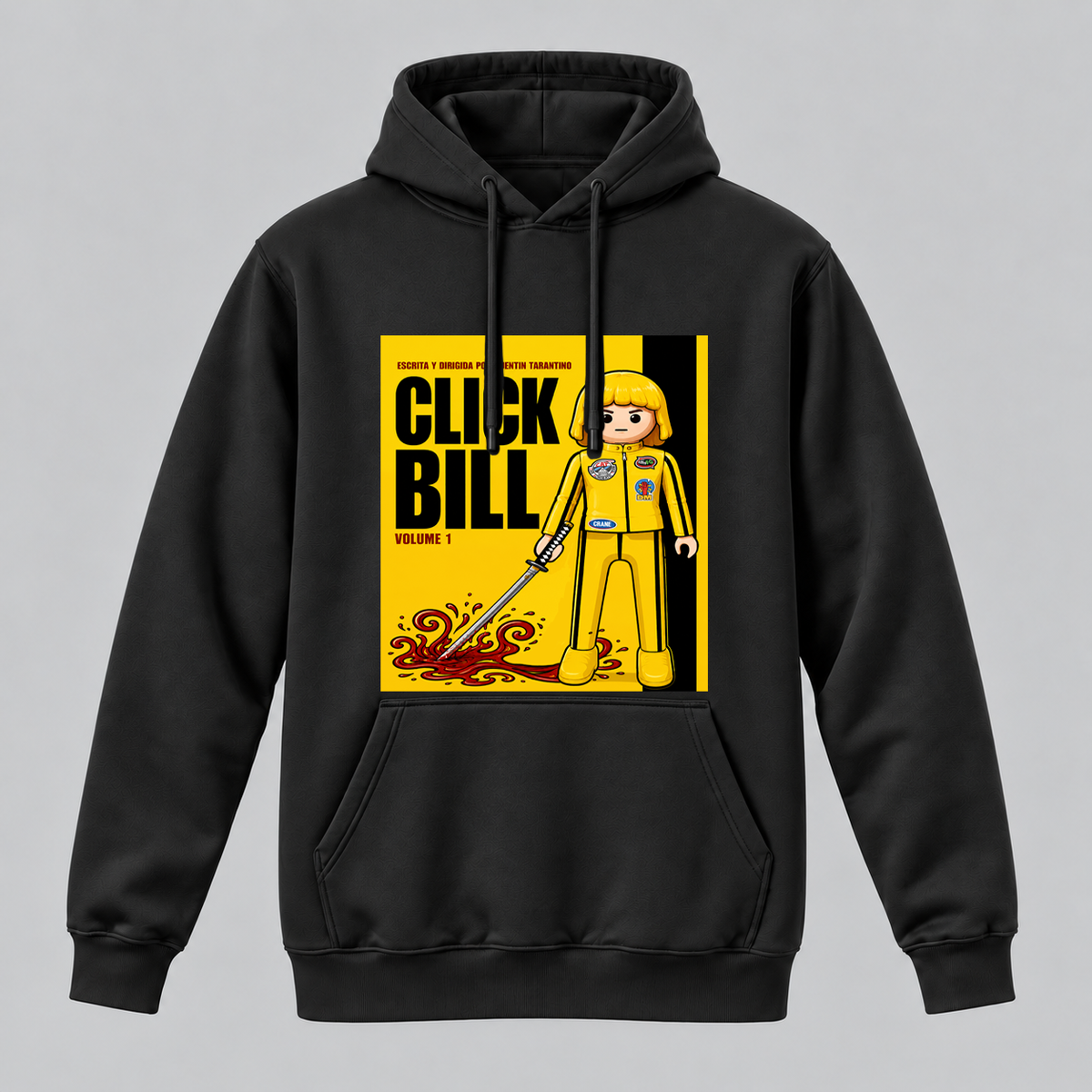 Sudadera Click Bill negra, parodia Kill Bill Playmobil - Starway to Helen