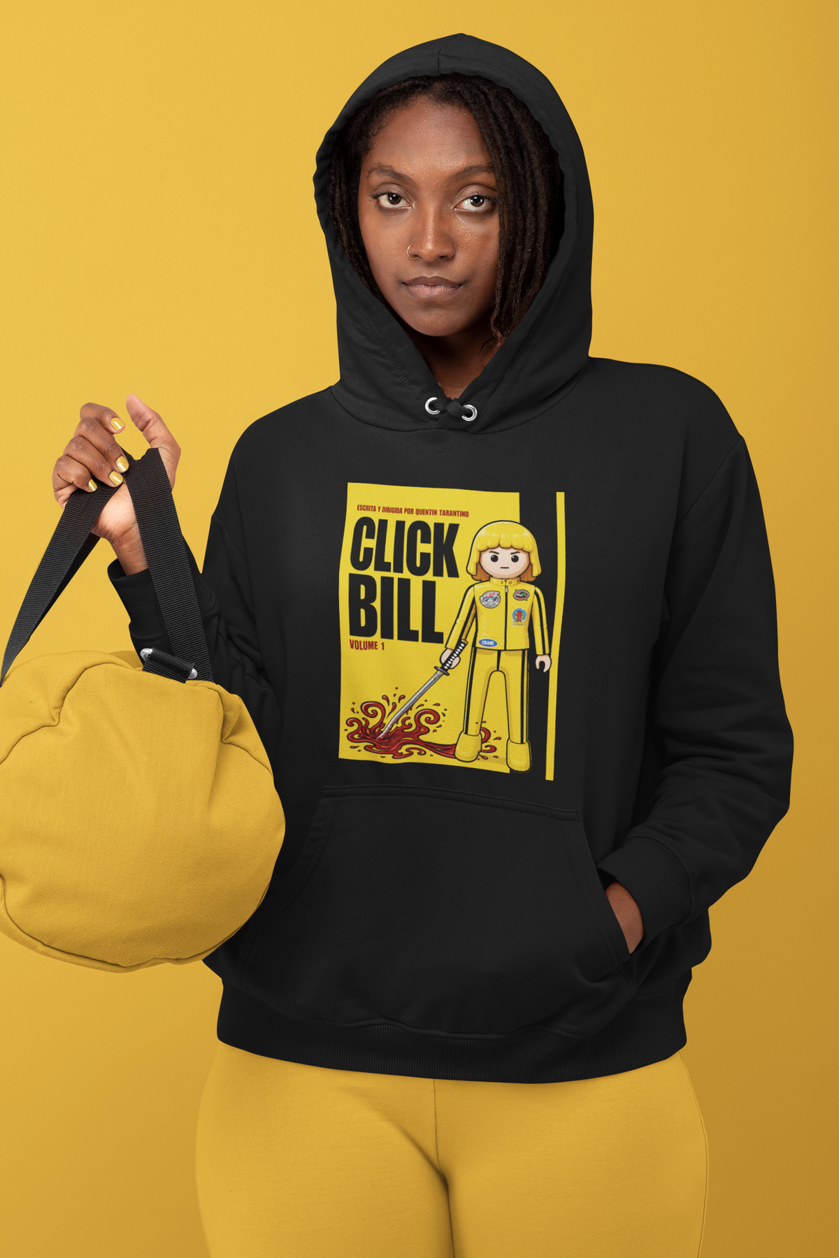 Mujer con sudadera Click Bill, parodia Kill Bill Playmobil - Starway to Helen