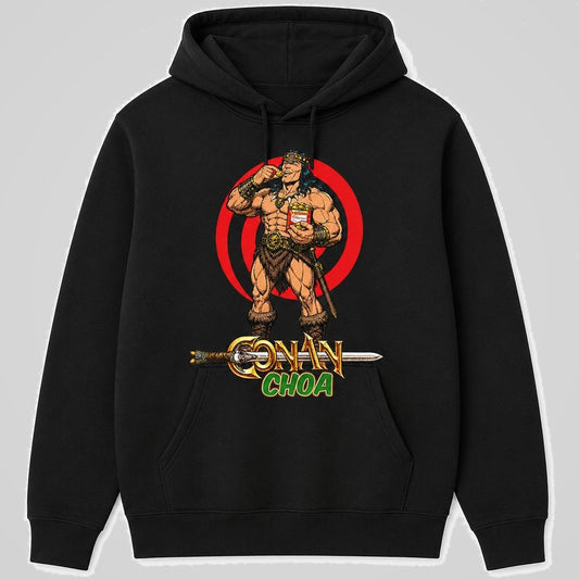 Sudadera negra con capucha Conan Choa, parodia de Conan el Bárbaro – Starway to Helen