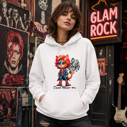 Mujer con sudadera David Miau-wie, parodia de David Bowie - Starway to Helen