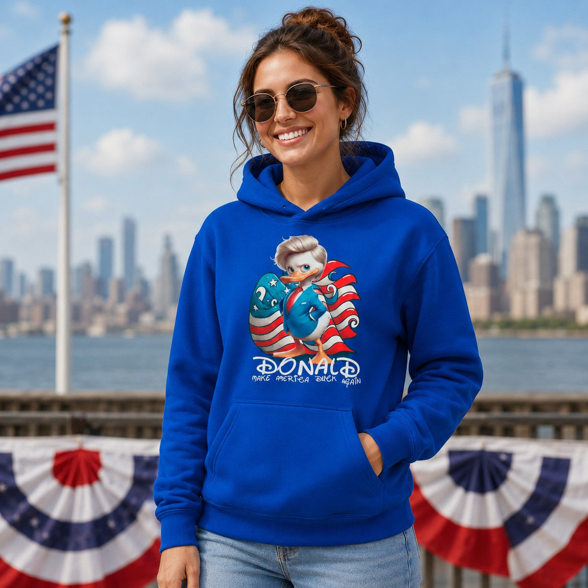 Mujer con sudadera Donald, parodia de Donald Trump - Starway to Helen