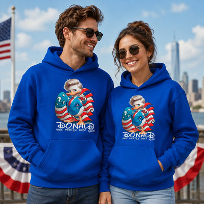 Pareja con sudadera Donald, parodia de Donald Trump - Starway to Helen