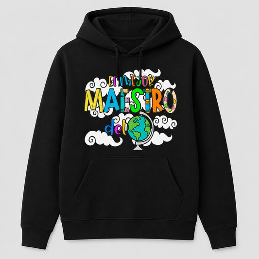 Sudadera El Mejor Maestro del Mundo negra, regalo original para el Día del Maestro - Starway to Helen