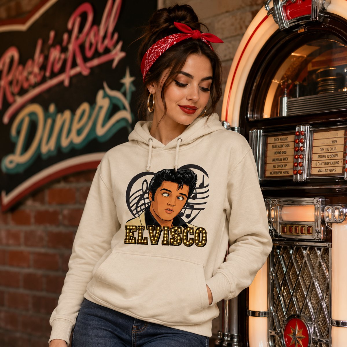 Mujer con sudadera Elvisco, Elvis Presley - Starway to Helen