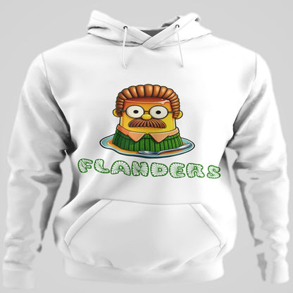 Sudadera blanca con capucha Flanders, Ned Flanders en versión taco, parodia Simpsons – Starway to Helen