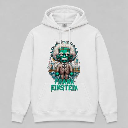 Sudadera Frank Einstein blanca, parodia de Frankenstein y Albert Einstein - Starway to Helen