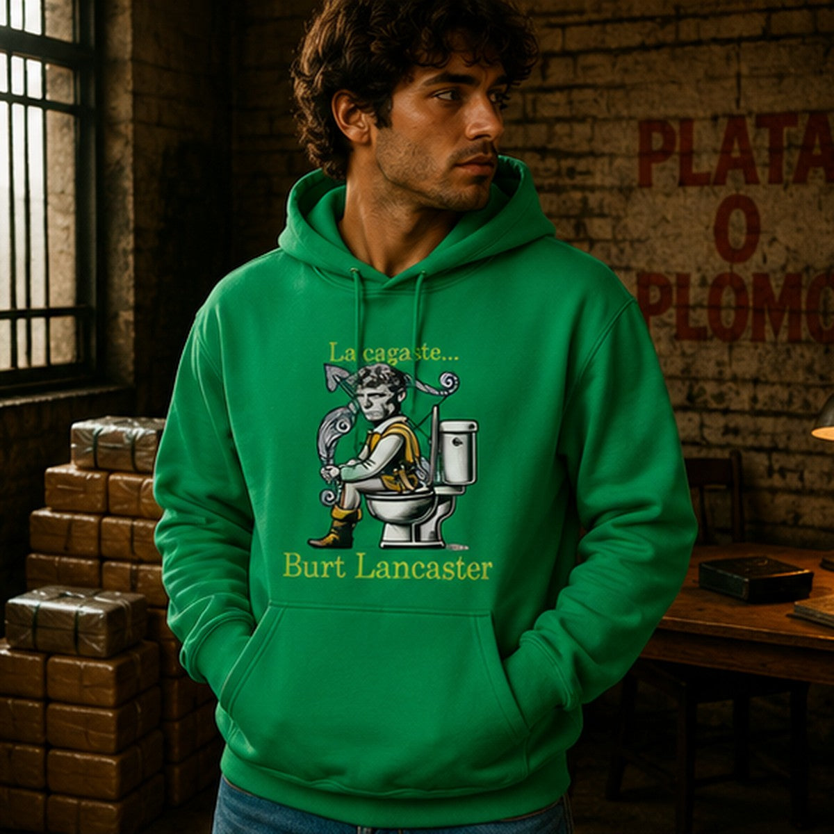 Hombre con sudadera La Cagaste Burt Lancaster, parodia de Burt Lancaster - Starway to Helen