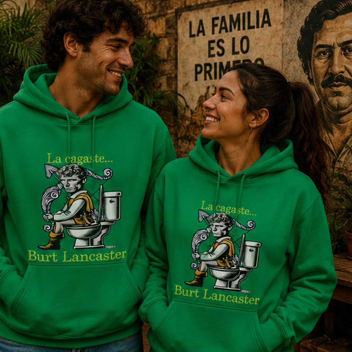 Pareja con sudadera La Cagaste Burt Lancaster, parodia de Burt Lancaster - Starway to Helen