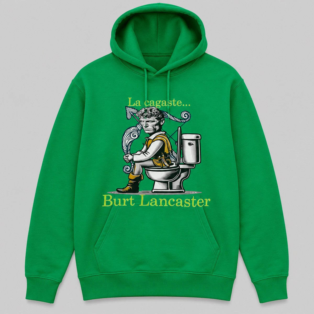 Sudadera La Cagaste Burt Lancaster verde, parodia del actor Burt Lancaster - Starway to Helen