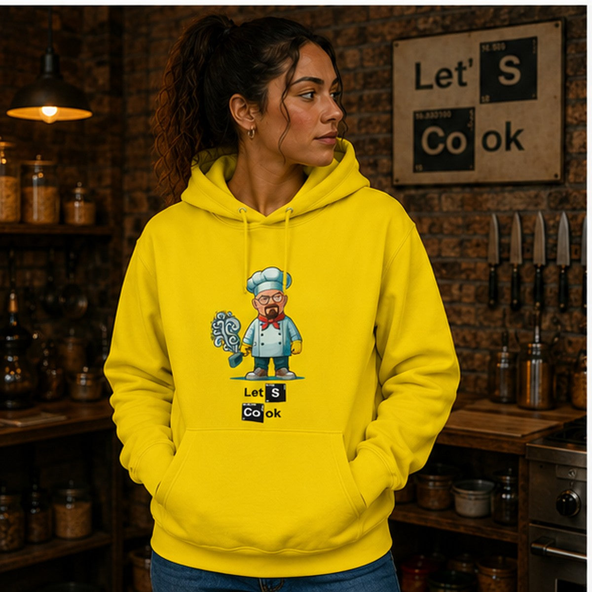 Mujer con sudadera Let's Cook, parodia de Breaking Bad - Starway to Helen