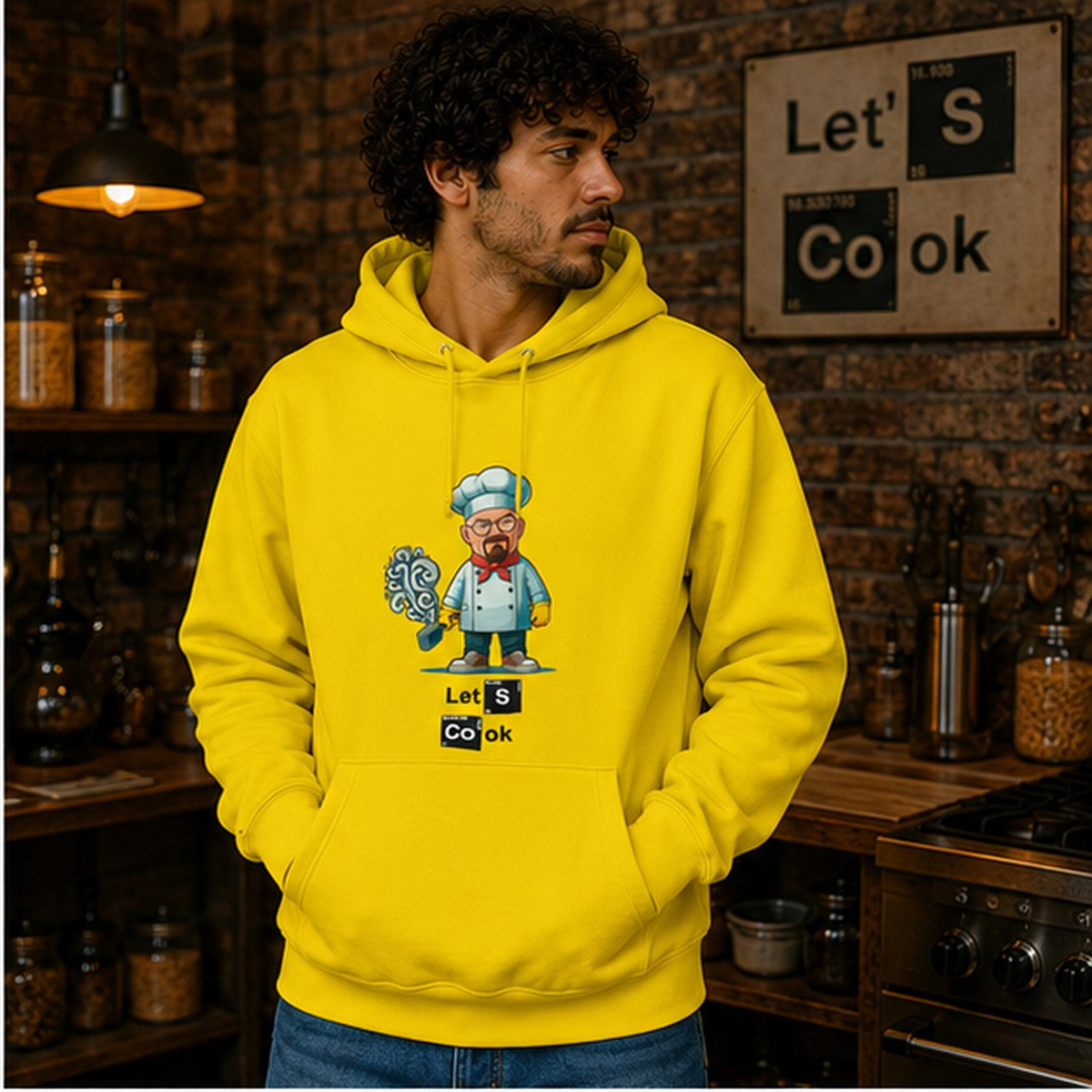 Hombre con sudadera Let's Cook, parodia de Breaking Bad - Starway to Helen