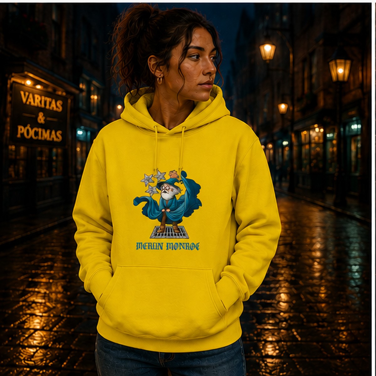Mujer con sudadera Merlín Monroe, parodia de Marilyn Monroe - Starway to Helen