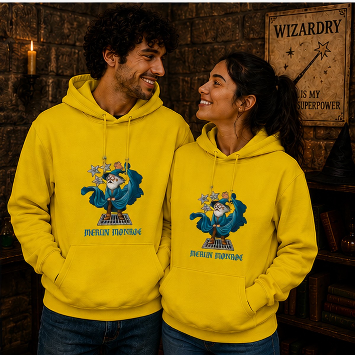 Pareja con sudadera Merlín Monroe, parodia de Marilyn Monroe - Starway to Helen