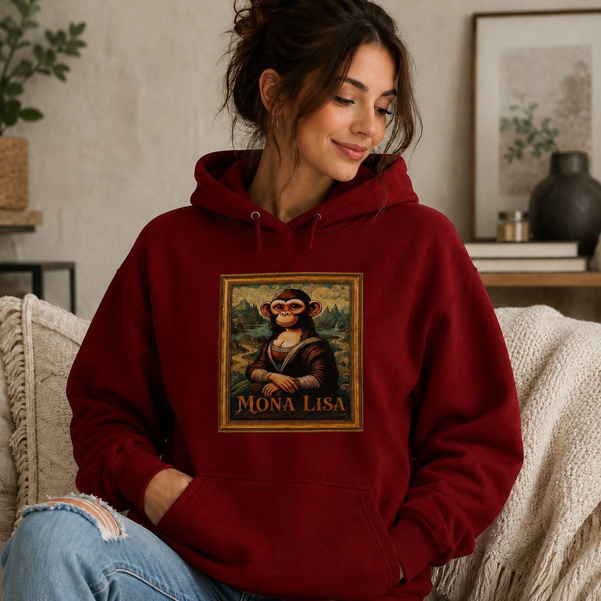 Mujer con sudadera Mona, Mona Lisa de Da Vinci - Starway to Helen