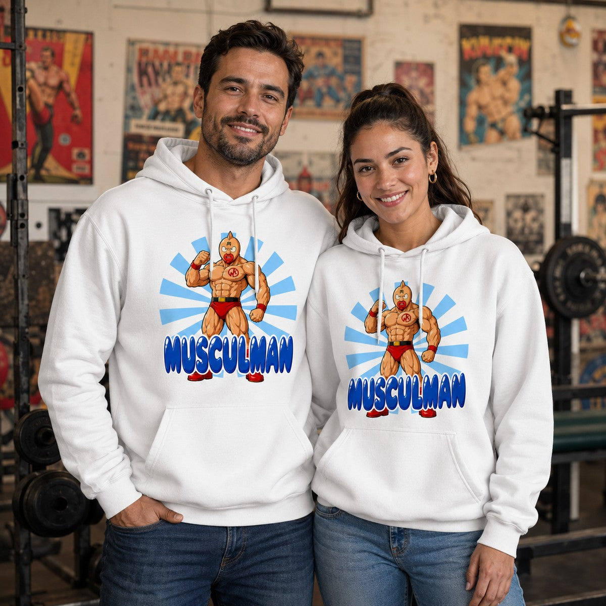 Pareja con sudadera blanca Musculman (Kinnikuman) - Starway to Helen