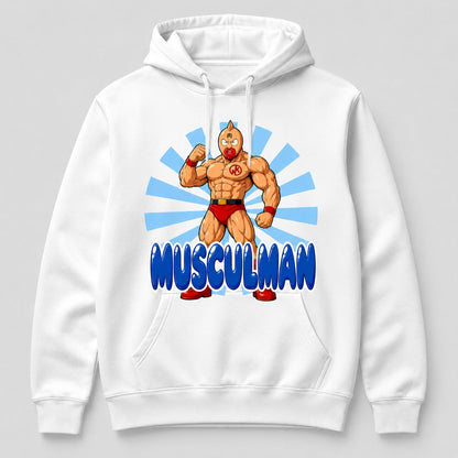 Sudadera blanca Musculman, parodia de Kinnikuman - Starway to Helen