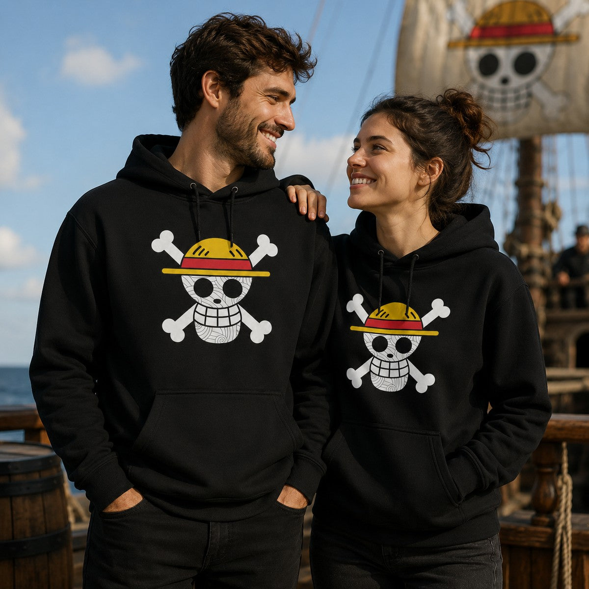 Pareja con sudadera One Piece, anime One Piece - Starway to Helen