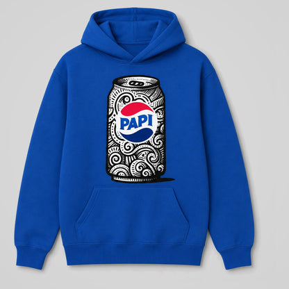 Sudadera azul Papi, parodia de lata refresco para el Día del Padre – Starway to Helen