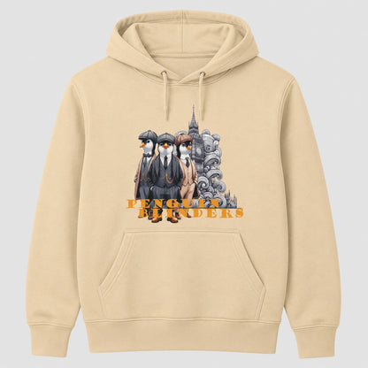 Sudadera Penguin Blinders beige, parodia de Peaky Blinders con pingüinos - Starway to Helen