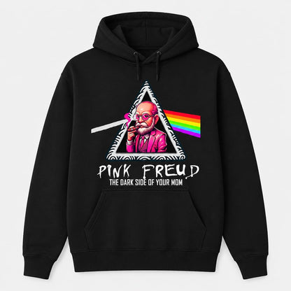 Sudadera negra con capucha Pink Freud, diseño parodia de Pink Floyd, psicoanálisis y rock – Starway to Helen