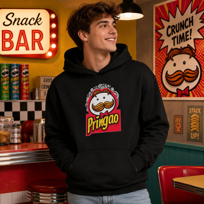 Hombre con sudadera Pringao, parodia de Pringles - Starway to Helen