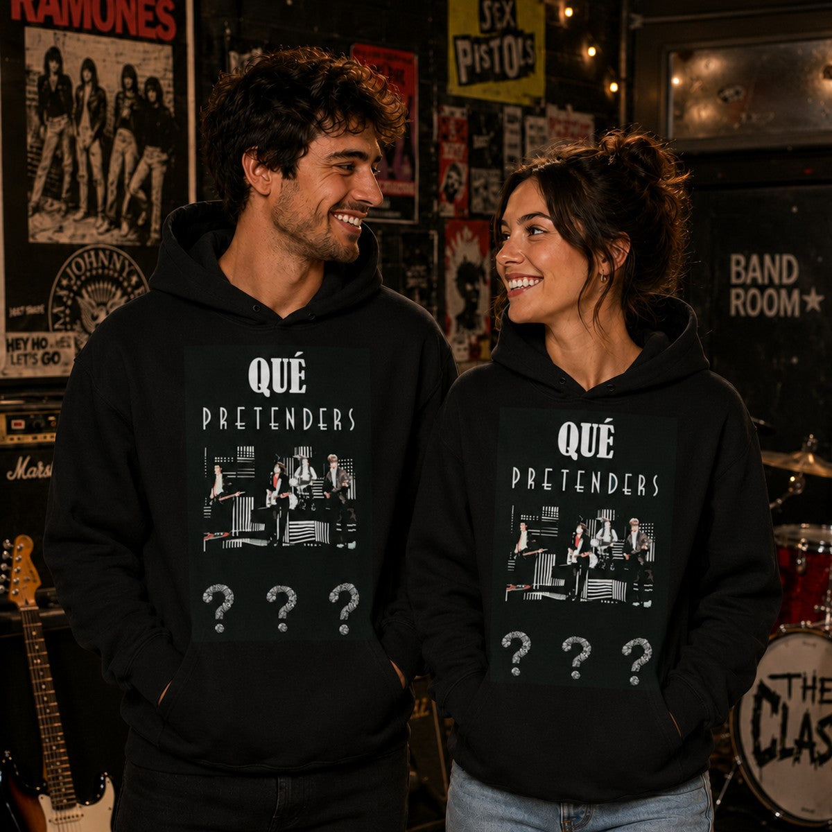 Pareja con sudadera Qué Pretenders, banda The Pretenders - Starway to Helen