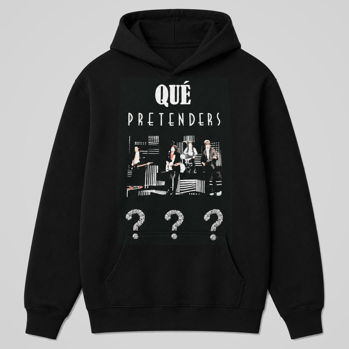 Sudadera Qué Pretenders negra, parodia de la banda The Pretenders - Starway to Helen