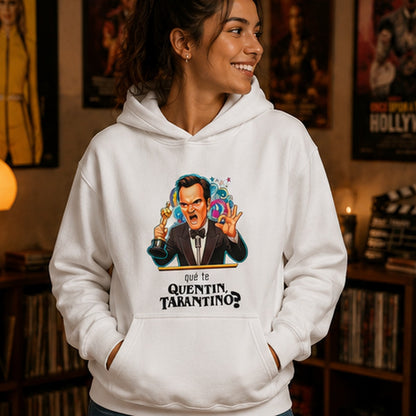 Mujer con sudadera ¿Qué te Quentin, Tarantino?, parodia de Quentin Tarantino - Starway to Helen